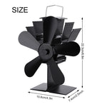 Wood Heater Fan Eco Heat Powered Self-Powered Silent for Fireplace Stove Burner V201-W11331567