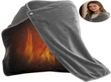 USB Rechargeable Heated Blanket Soft Flannel Grey, 100 x 70 cm V1188-MS-708-003