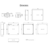 NEMA Steel Enclosure, 20 x 20 x 6'' NEMA 4X Steel Electrical Box, IP66 Waterproof & Dustproof, V952-DQXJSTCFS50X50X15V0