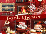 DIY Book Nook Kit Book Theater 3D Wooden Puzzle Miniature Dollhouse Bookshelf Insert with LED Light, V888-ELOSUNG50316