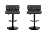 Artiss 2x Bar Stools Gas Lift Leather Padded Grey BA-TW-4059-CB-GYX2