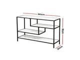 Artiss Console Table Entryway Hallway Marble Effect 4-Tier Storage Shelves White FUR-AC-CST-01-MBWH