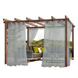 1 Pair Water Resistant Sheer Eyelet Curtains for Outdoor, 140x250cm, Gray V1188-MS-325-0456