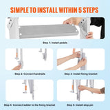 Dock Ladder Flip Up 5 Steps, 350lbs Load Capacity, Aluminum Pontoon Boat Ladder with 4" Wide Step & V952-MTXTSFSJFHXJDZKVCV0