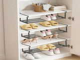 Adjustable Shoe Rack,Expandable Carbon Steel Storage Organizer,Freestanding Slim Design for Entryway V1369-AZ3-W-14083