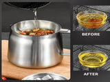 1.5L Stainless Steel Oil Filter Pot, Bacon Grease Container with Strainer for Kitchen V1263-JX-7735