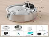 Wireless Pet Water Fountain with 4L Capacity, 304 Stainless Steel, Smart Sensor Water Circulation, V1341-ZY-QUWZVFV6-E3