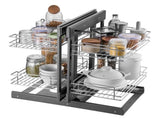 Min 15"W Opening Blind Corner Pull Out Organizer, 2 Tier 4 Shelf Kitchen Cabinet Organizer, Chrome V952-MJSNLDGG2C25YYEKJV0
