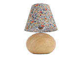Floral Fabric Table Lamp 3000K 4500K 6000K Stepless Dimmable Farmhouse Flower Bedside Lamp with Wood V1294-YM0901-3119240151811