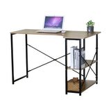CARLA HOME Office Desk with 2 Shelves - Metal Frame - Natural - 120cm - Brown - Rustic V178-36432