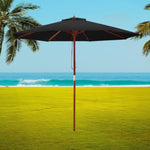 Instahut 2.7m Outdoor Umbrella Pole Umbrellas Beach Garden Sun Stand Patio Black UMB-POLE-27-R-BK