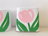 Floral Trash Can Large Mouth Cute Appearance Modern Style Garbage Waste Basket for Kitchen Bathroom V1294-YM0521-3117230064314