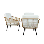 Gardeon 4-Piece Outdoor Sofa Set Rattan Lounge Setting Table Chairs ODF-ROUNDRAT-4PCS-NT