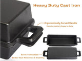 2-in-1 Cast Iron Bread Loaf Pan Tin with Lid Dual Use Baking Dish with Ergonomic Handles, V324-TSD-DULBREPOT