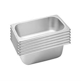 SOGA 6X Gastronorm GN Pan Full Size 1/3 GN Pan 6.5 cm Deep Stainless Steel Tray GASTRONORMPANS5415X6A