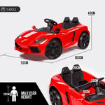 ROVO KIDS Lamborghini Inspired Ride-On Car, Remote Control, Battery Charger, Red V219-TOYROTRVL1RB