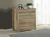 4 Pieces Bedroom Suite Natural Wood Like MDF Structure Queen Size Oak Colour Bed, Bedside Table & V43-BDS-CEL-4PC-TBY-Q-OAK