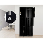 Black Two-Door L-shaped Office Gym Shed Storage Lockers V63-835091