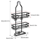 Shower Caddy, Non-Slip Stainless Steel Bathroom Storage Rack, 3-Tier Shower Organizer V1366-AZ2-W-23509