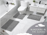 2 Pack Chenille Bathroom Rug Set, Quick-Dry Non-Slip Bath Mats for Tub and Sink, Machine Washable, V1189-LC-AMZ-00303