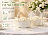 2Pcs Flower Girl Basket Set, Sturdy, Flexible and Comfortable Versatile Neutral Styling, for V1366-AZ2-W-15578