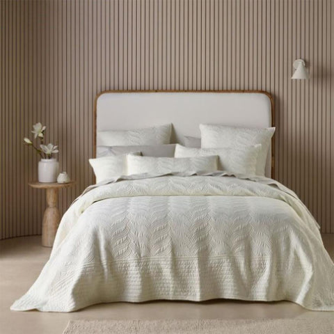 Bianca Kamala Cream Embossed Bedspread Set Queen V442-BCA-BEDSPREAD-KAMALA-CREAM-QS