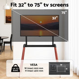 Artiss TV Stand 32-75 inch LED LCD Screen Wooden Floor Easel Height Adjustable TV-MOUN-102-BK-WAL