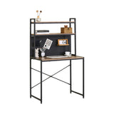 CARLA HOME Computer Desk with Hutch Shelves and Pegboard - Brown - Rustic - Steel V178-36436