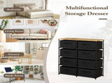 CARLA HOME 8 Drawer Fabric Storage Dresser - Steel Frame - Black - Storage Rack - Rustic V178-36408