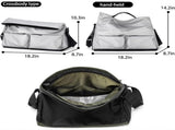 Black Large Capacity Waterproof Tote Bag - Convertible Crossbody Messenger for Gym, Travel & Work V888-ELOSUNG38251