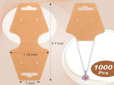 1000 Pcs Necklace Display Cards with Adhesive, Jewelry Bracelet Cards, Keychain Packaging Holder, V1259-DP01-A-5744