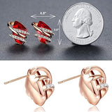 Infinity Love Heart Birthstone Earrings for Women, Crystal Stud Earrings with Healing Stones, V1164-325814