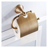 Toilet Paper Holder Retro Toilet Paper Holder with Brass Lid Wall Mounted Roll Holder V1237-ZY-528-273