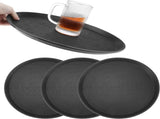 14-Inch Round Non-Slip Serving Tray Set 4Pack Rubber Surface Drink & Meal Carrier for Home, Caf & V1258-DP02-C-2108