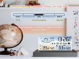Weather Station Wireless Indoor Outdoor with Sensors Transparent Glass Color Display Digital Weather V1294-YM0901-HS7039