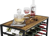 CARLA HOME 6-Tier Freestanding Wine Rack for 30 Bottles with Wood Countertop and Sturdy Metal Frame LSB-36091
