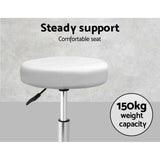 Artiss 2x Salon Stool Round Swivel Chair White SALON-B-RD-WHX2