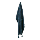 J Elliot Home Quinn 100% Cotton Textured Throw 130 x 160 cm Indigo & Majolica V442-IDC-THROW-QUINN-INDIGO-RE