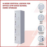 4-Door Vertical Locker for Office Gym Shed School Home Storage V63-832501