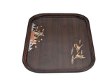 Bamboo Tea Tray Japanese Simple Novel Beautiful Resin Walnut Tea Tray for Home UseRounded Square V1294-YM0715-3118210341015
