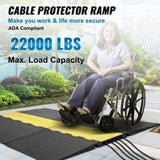 VEVOR Rubber Cable Protector Ramp, 5 Channel, 10000 kg/axle Capacity Heavy Duty Wire Cover Ramp Hose V952-DLADA15WH1212LBRZV0