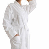 Jason 240GSM Waffle Polyester Cotton Kimono White V442-WAM-BATHROBE-240GSMWAFFLE-WHITE-L