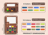 Mini Watercolor Paint Set for Travel - Portable Palette with 15 Grids - Watercolor Set V1188-MS101-02645-1