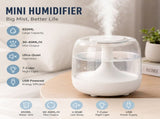 White 650ML USB Mini Humidifier with Aromatherapy Function, Cool Mist Air Humidifier for Bedroom, V888-ELOSUNG53434