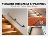 Pipe Stair Handrail, 7FT Staircase Handrail, 440LBS Load Capacity Carbon Steel Pipe Handrail, V952-TZBGSLTFSGYG77HXIV0