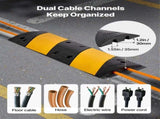 1000MM Rubber Speed Bump, 2 Pack, 2 Channel Heavy Duty Traffic Speed Hump, 9,979 kg/Axle Load V952-JSDDLBHPDDK2SDET4001V0