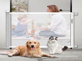 White Retractable Baby Safety Gate and Pet Barrier Extra Wide 300cm for Stairs and Doorways No Drill V888-ELOSUNG43502