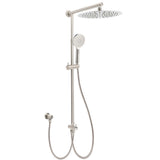 Brushed Nickel 2in1 Round 12" Stainless Steel Rainfall Head Shower Handheld Sliding Rail Arm Set V1233-SC842BSHR002M4CNKSR112N