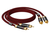 Auidophile 2RCA Male to 2RCA Male Stereo Audio Cable,Gold Plated 4N Oxgen-Free Copper Core V1259-DP01-A-2863