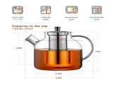 Glass Teapot with Stainless Steel Filter, 1.5 L V1237-ZY-818-272